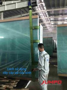 Cáp vải cẩu kính cẩu đá 2 mắt kểu dán xé