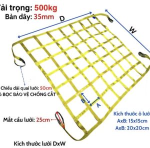 Lưới cẩu hàng 500kg cho kho xưởng nhà cao tầng